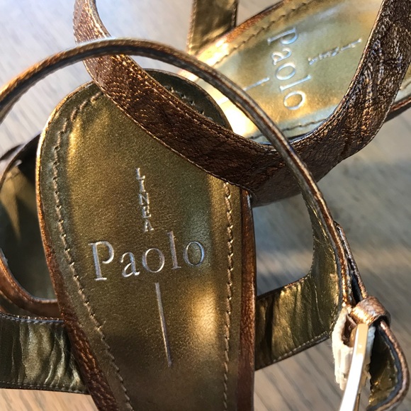 Linea Paolo Bronze Patent Strappy Sandals - Size 8 - Picture 7 of 7